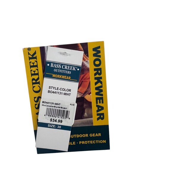 Bass Creek Outfitters Men's White Stretch Carpenter Shorts 30 Outdoor Workwear - Picture 7 of 16